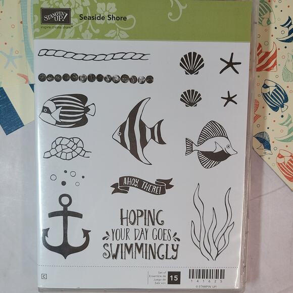 Stampin Up SEASIDE SHORE Stamp Set & BY THE SHORE 6x6 DSP - 12pcs - Picture 2 of 10
